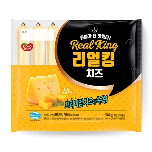 동원 리얼킹 치즈 소시지, 30g, 18개입