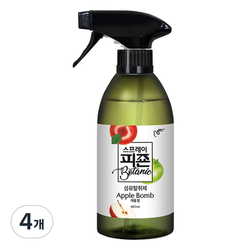 피죤 스프레이 보타닉 섬유탈취제 애플밤, 490ml, 4개