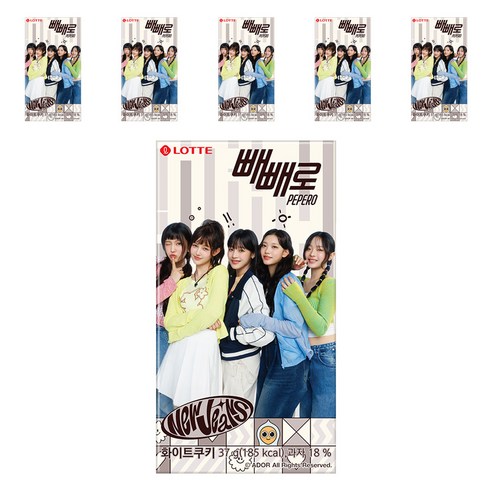 빼빼로 화이트쿠키, 37g, 6개