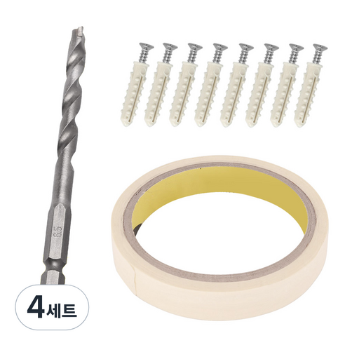 스텐레스 나사피스 8p + 육각 콘크리트 비트 6.5m + 마스킹테이프 15m, 4세트