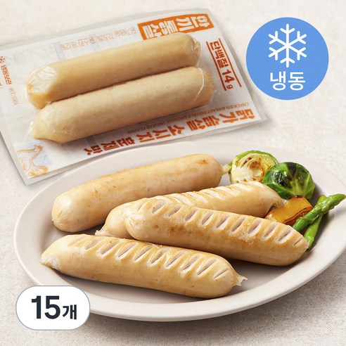 한끼통살 닭가슴살 더블 소시지 훈제맛 (냉동), 15개