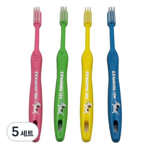 코도모 저학년 어린이 칫솔 12M, 혼합색상, 4개입, 5세트
