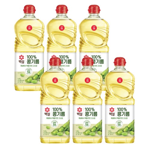 백설 콩기름, 1.5L, 6개