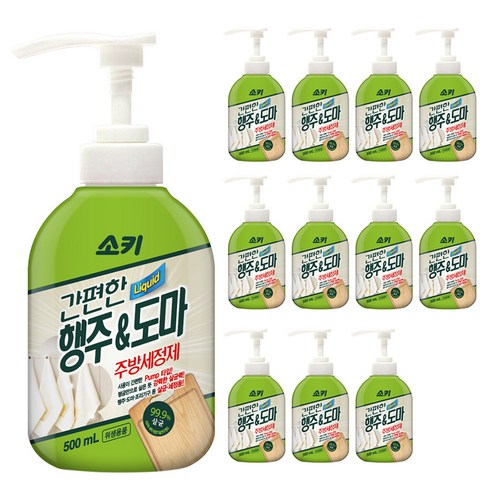 소키 간편한 행주 앤 도마 주방세정제, 500ml, 12개