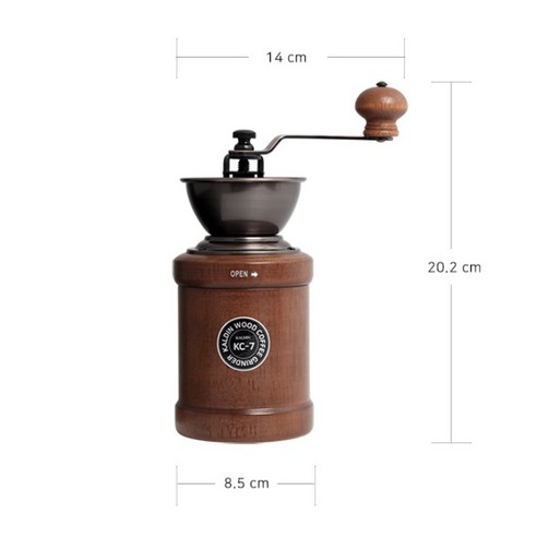 칼딘 원목 세라믹 핸드밀 KC-7: 커피 애호가를 위한 극상의 분쇄 경험