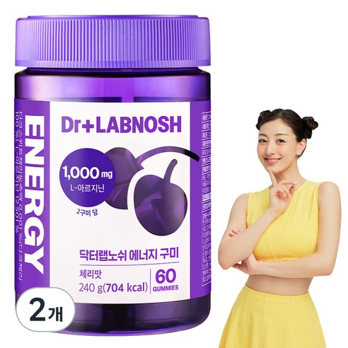닥터랩노쉬 에너지 구미 체리맛 60p, 240g, 2개
