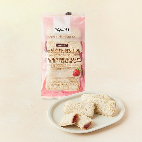 프로젝트에이치 통밀 딸기잼 한입샌드, 20g, 1개, 5개입