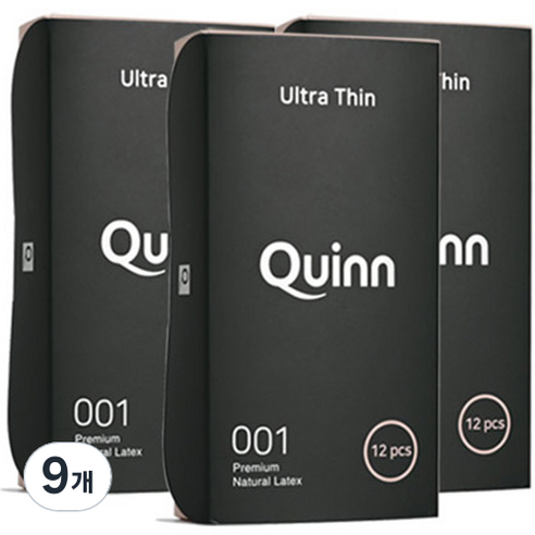 Quinn 001 울트라씬 일반형 콘돔, 12개입, 9개