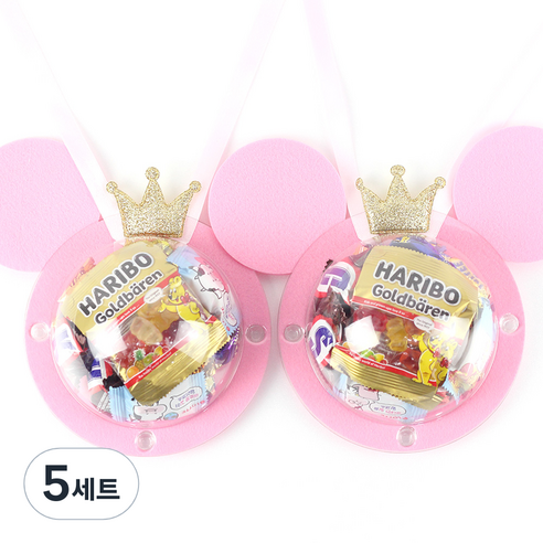 라비나 스낵 목걸이 과자세트 핑크 2p, 과자 5종, 5세트
