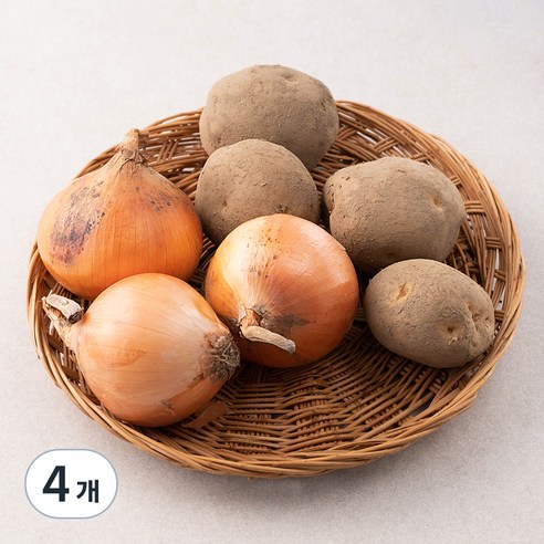 국내산 친환경 인증 국내산 감자&양파, 1.2kg, 4개