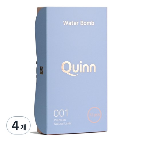 Quinn 001 워터밤 수용성 젤 콘돔, 4개, 12개입