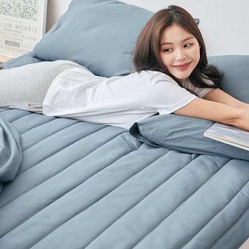 리브맘 뚱뚱푹신 세미마이크로 침대패드, 차콜