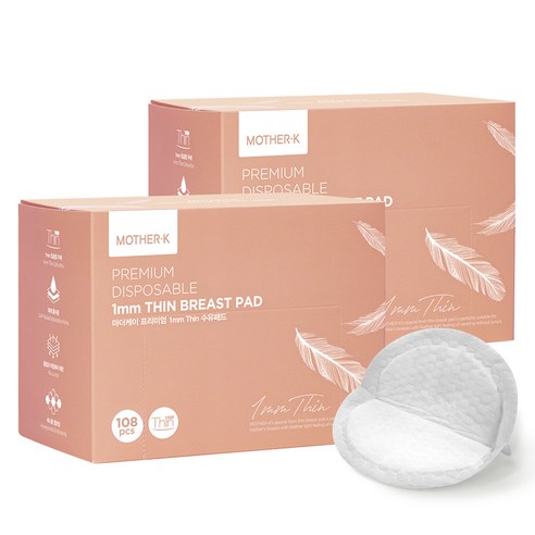 마더케이 프리미엄 Thin 1mm 수유패드, 108개입, 2개
