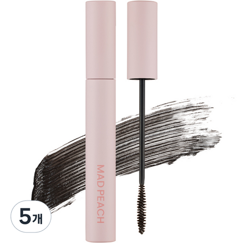 매드피치 퓨어 래쉬 마스카라 9ml, 01 듀이블랙, 5개