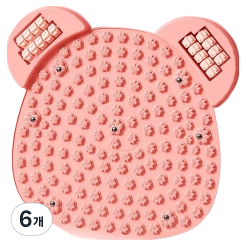 발 마사지 롤 지압 매트 MH098 51 x 48.5 cm, 6개, 핑크