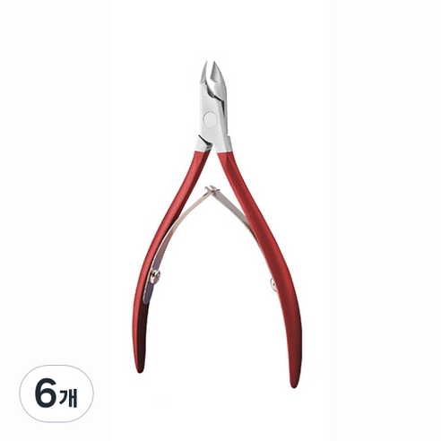 손톱관리 네일 니퍼, 레드, 6개