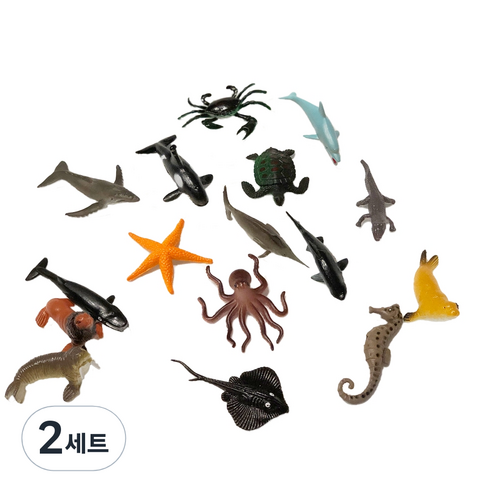 바니그라운드 하와이안 바다동물 미니 피규어 16종 세트, 2세트