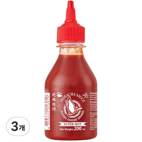 플라잉구스 스리라차 핫 칠리 소스, 200ml, 3개