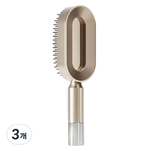 제이케이 건강 두피 마사지용 에어쿠션 브러쉬, 3개, 샴페인골드