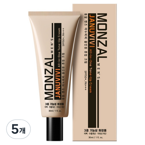 몽잘 맨즈 야누비비 올인원 톤업 크림 30ml, 누드베이지, 5개