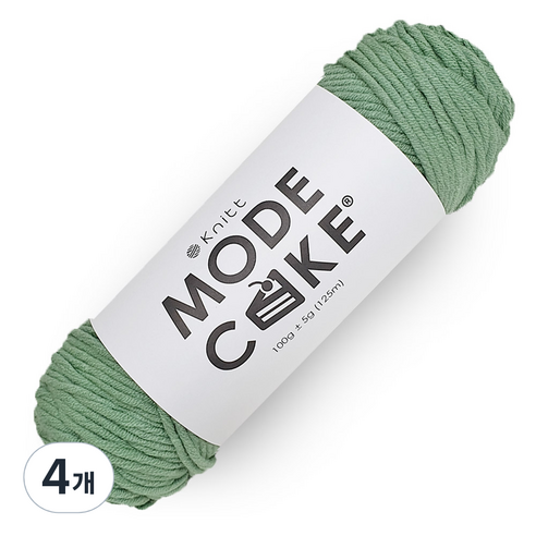 니뜨 모드케이크 뜨개실 100g, 민트, 4개
