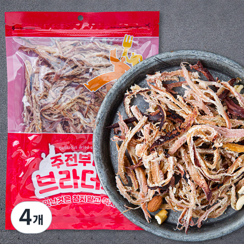 주전부리 브라더스 숯불구이맛 오징어, 150g, 4개