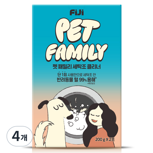 피지 펫패밀리 세탁조 클리너 2p, 400g, 4개