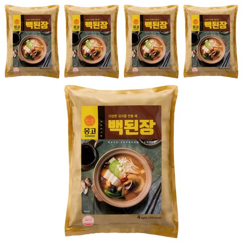 몽고식품 백된장, 4kg, 5개