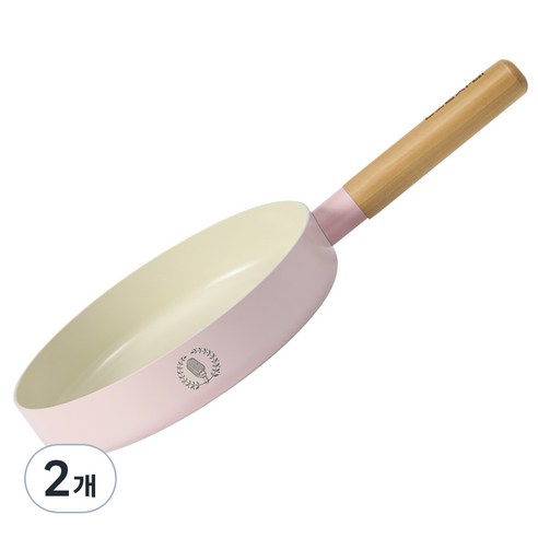 닥터하우스 인덕션 돌잔치 세라믹 프라이팬 핑크 마이크, 2개, 24cm