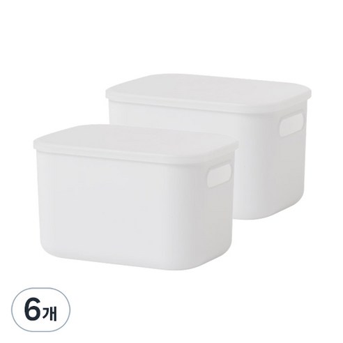 룸앤홈 애니 팬트리 수납박스, 화이트, S(180 x 260 x 160 mm), 6개