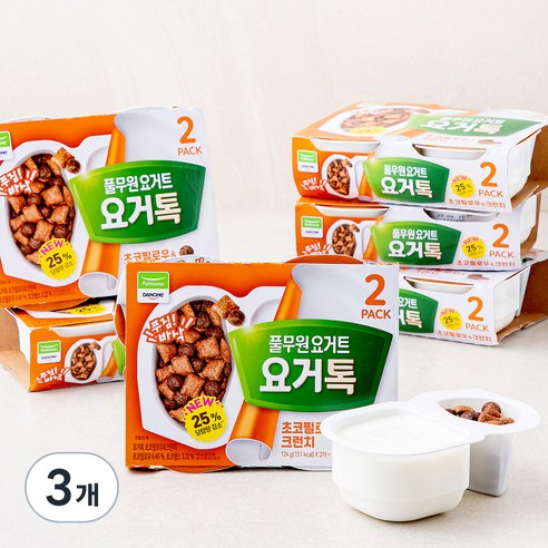 풀무원다논 요거톡 초코필로우 & 크런치, 124g, 36개입