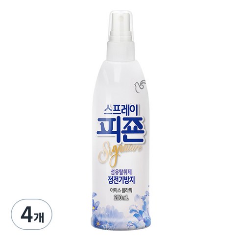 스프레이 피죤 섬유탈취제 강력탈취 시그니처, 200ml, 4개, 아이스플라워향