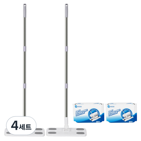 모나코올리브 정전기 청소포 밀대 2p + 다이아몬드 청소포 30매 x 2개 세트, 4세트