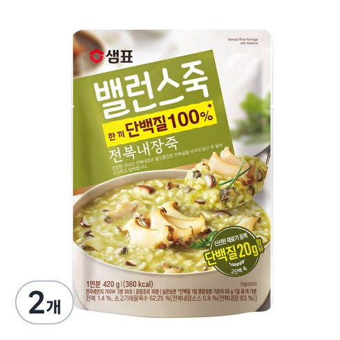 샘표 밸런스죽 전복내장죽, 420g, 3개