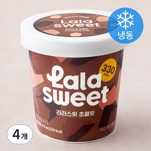 라라스윗 초콜릿 아이스밀크 (냉동), 474ml, 1개입, 4개