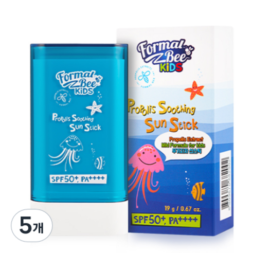 포멀비 키즈 프로폴리스 수딩 선스틱 SPF50+ PA++++, 19g, 5개
