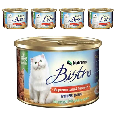 비스트로 고양이캔 생선, 혼합맛(흰살참치/황다랑어), 160g, 5개