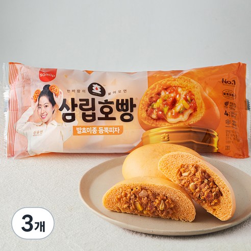 삼립호빵 발효미종 듬뿍피자 호빵 4개입, 380g, 3개