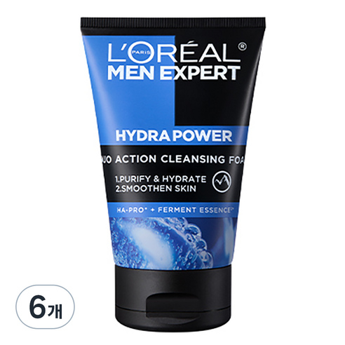 로레알파리 이드라파워 아쿠아 듀오 클렌징 폼, 100ml, 6개