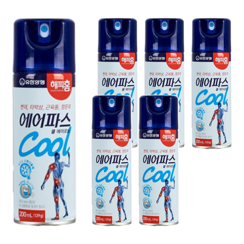 해피홈 에어파스 쿨 에어로솔 200ml, 1개입, 6개
