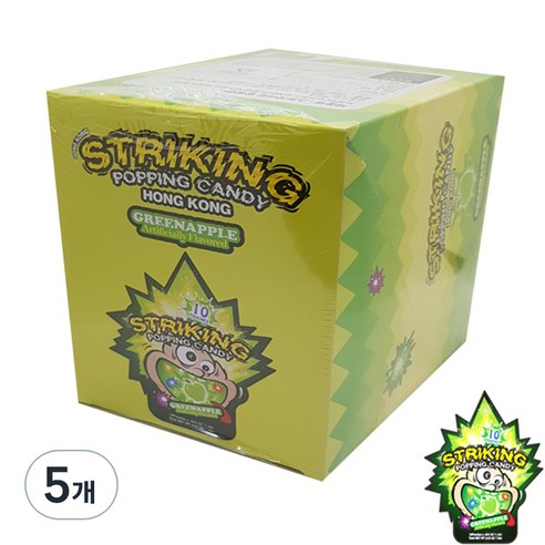 스트라이킹 팝핑캔디 사과맛, 180g, 5개