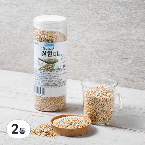씻어나온 찰현미, 800g, 2통