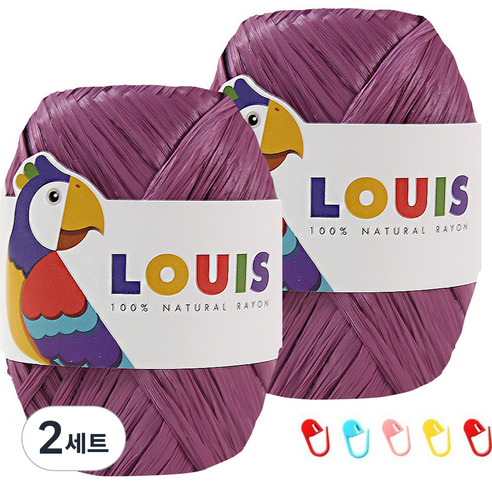 니뜨 루이 45g x 2p + 단수링 5p 세트, 120 무광 라일락(뜨개실), 랜덤발송(단수링), 2세트