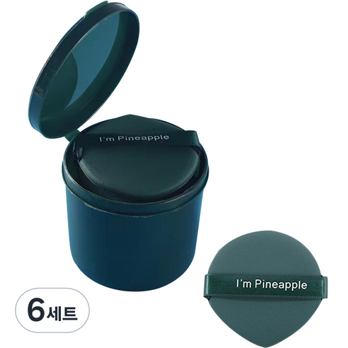 닐로 후르츠 쿠션 물방울형 에어퍼프 7p + 케이스 세트, 그린, 6세트