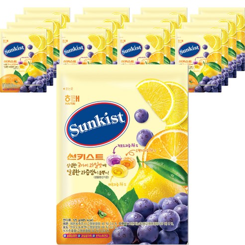 썬키스트 캔디, 125g, 16개
