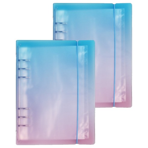 워너디스 6공 스티커 바인더 A5 + 양면 속지 40p 세트, 블루핑크, 2세트