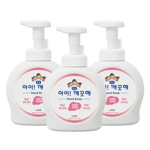 상큼한 레몬향 아이키즈 핸드워시 490ml 용기형, 3개 
바디