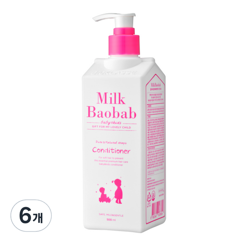 밀크바오밥 베이비 앤 키즈 컨디셔너 풍선껌향, 500ml, 6개