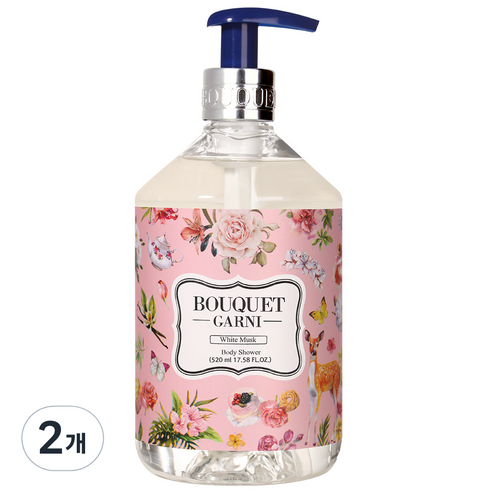 부케가르니 프레그런스드 바디워시 화이트머스크, 2개, 520ml