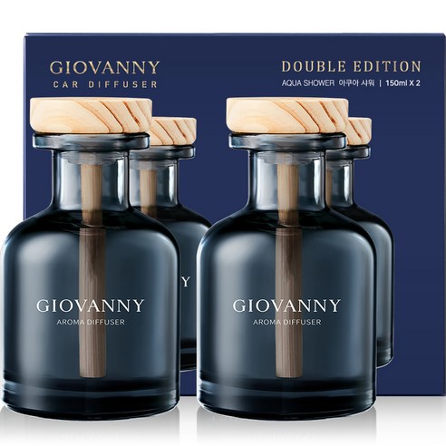 GIOVANNY 차량용 디퓨저 150ml 세트, 2개, 아쿠아샤워